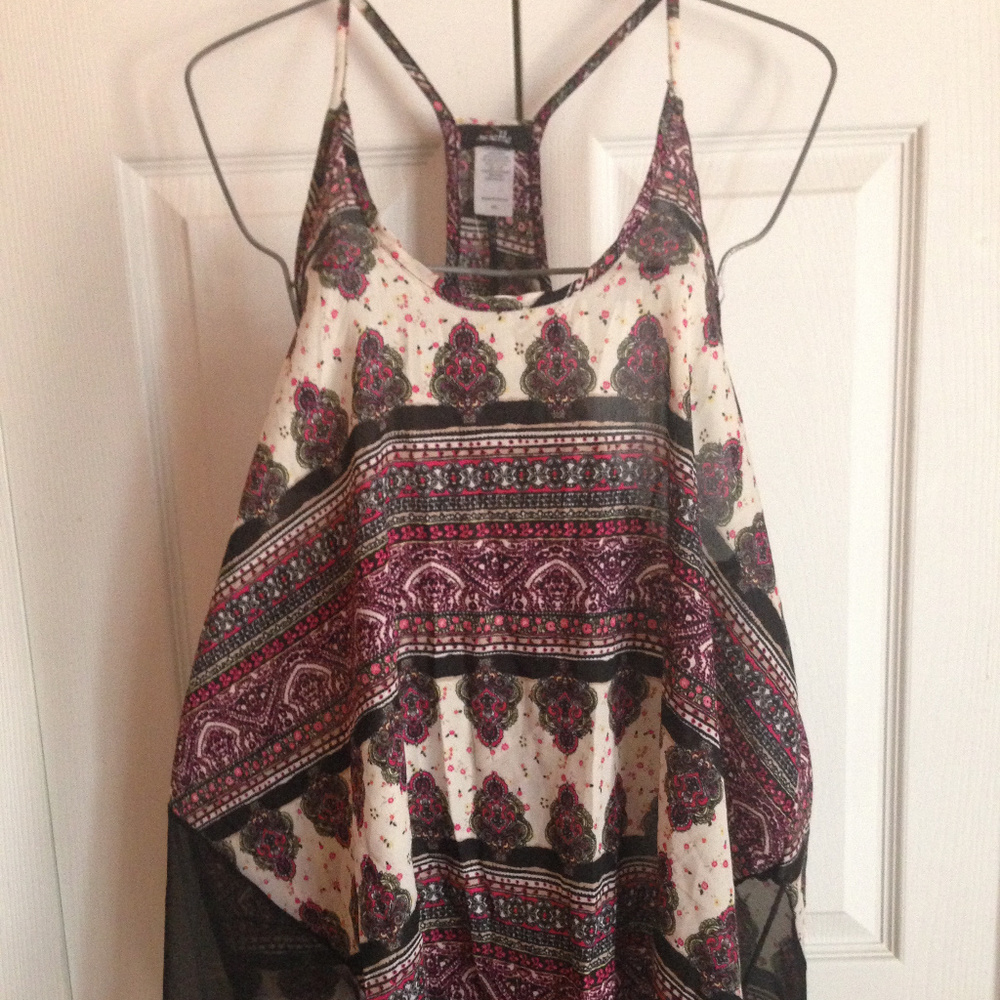 Blouse With Sheer Sides And Racerback